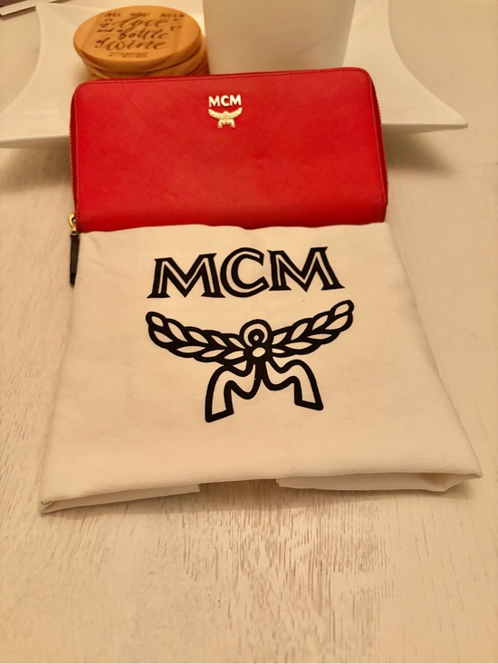 MCM Handbags - MCM Red Saffiano Zip-Around Continental Wallet